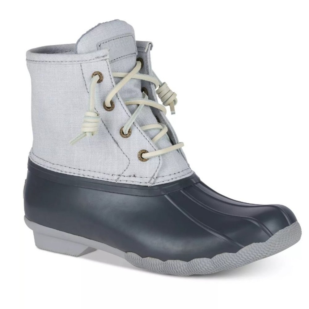 🌟 NEW Sperry Women's Saltwater Duck Booties - Grey/Grey 🌟